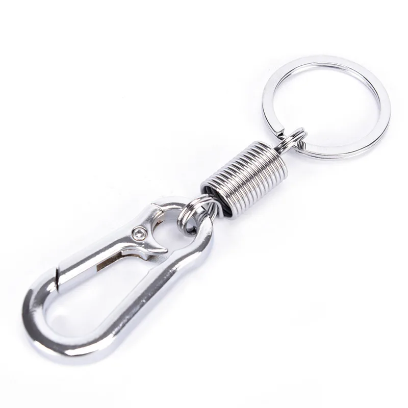 

2 Pcs Anti-lost Buckle Hanging Retractable Keyring Stainless Steel Keychain Outdoor Spring Buckle Carabiner Waist Belt Clip