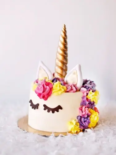 Золотой Серебряный цветочный мультфильм рога торт Топпер наклейки дети день рождения ребенка душ торт Топпер Декор