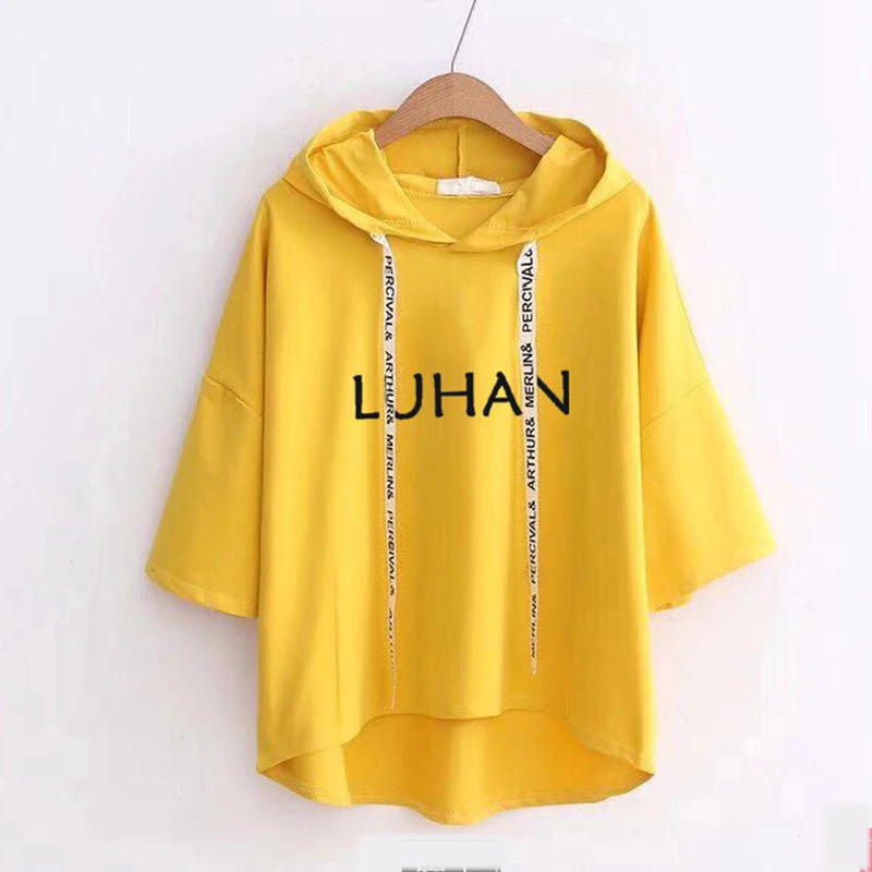 Ulzzang корейские рубашки хип хоп Kpop EXO футболка Kar Sehun Xiumin Baekhyun Terra наклейка женская