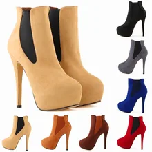 Gwiazda styl wysokiej Plarform buty jeździeckie kobiet 2019 nowy wysokiej obcasy buty damskie przytulne czarna gumka stado moda krótki buty(China)