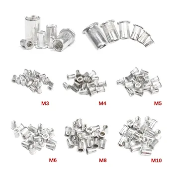 

20Pcs Aluminum Alloy M3 M4 M5 M6 M8 M10 Rivet Nut Flat Head Threaded Rivet Insert Nut Insert Reveting Nut