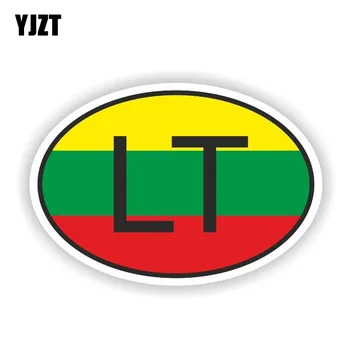 

YJZT 10.4CM*6.9CM Funny Lithuania LT Small Country Code Decal Car Sticker Accessories 6-0228