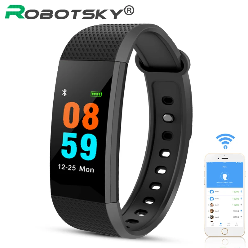 

Smart Bracelet IP68 Waterproof Fitness Pedometer Heart Rate Monitor Blood Presure Oxygen Color Touch Screen PK Mi Band 3