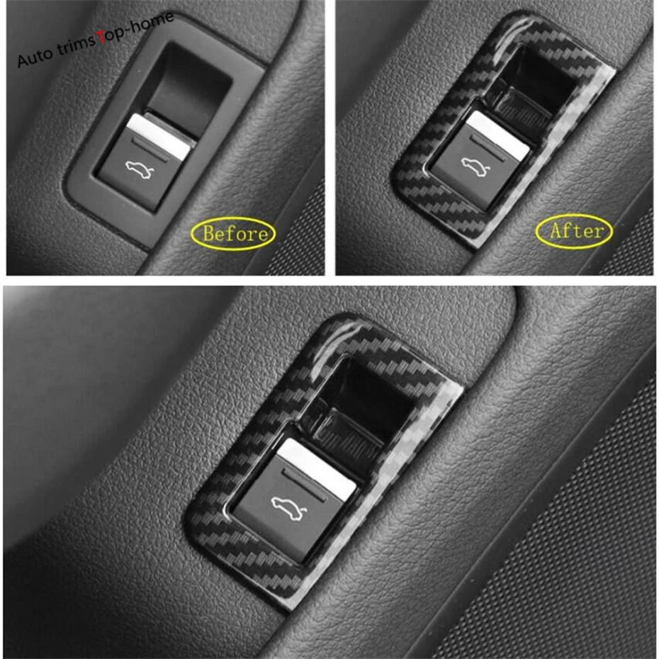 

Yimaautotrims Rear Tail Trunk Door Switches Button Accessories Cover Trim 1 Piece ABS Fit For Audi A6 C8 2019 Carbon Fiber Look