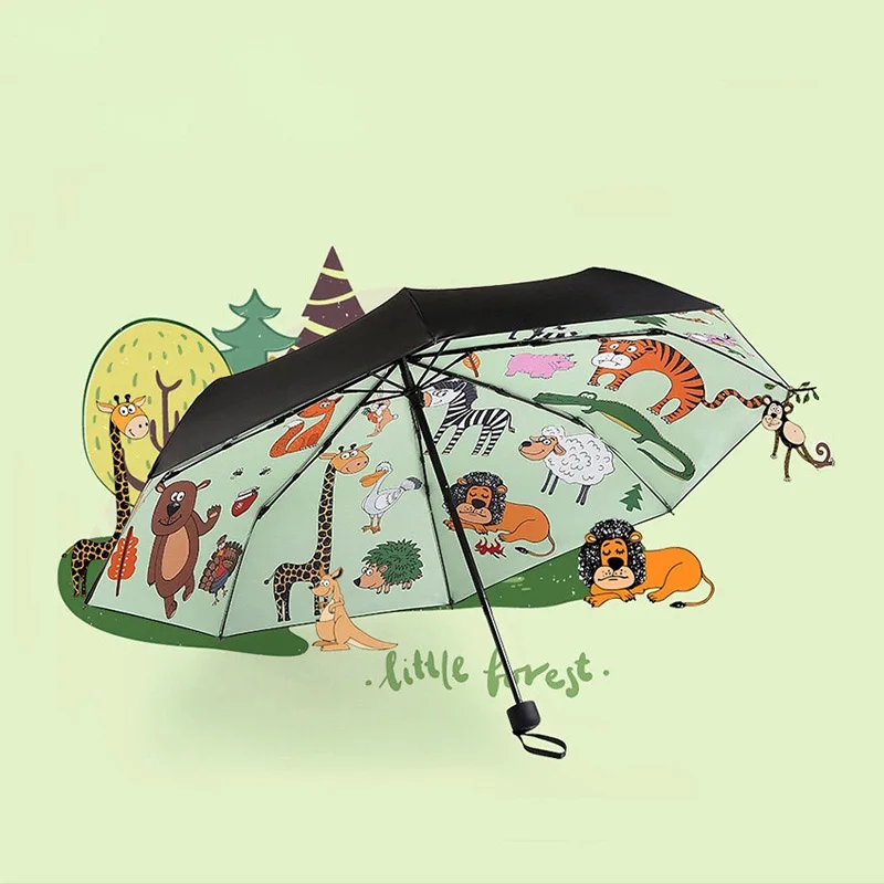 

Double-layer Folding Umbrella For Women Black Coating Anti-UV Sunscreen Parasol Female Windproof Sunny And Rainy Umbrellas