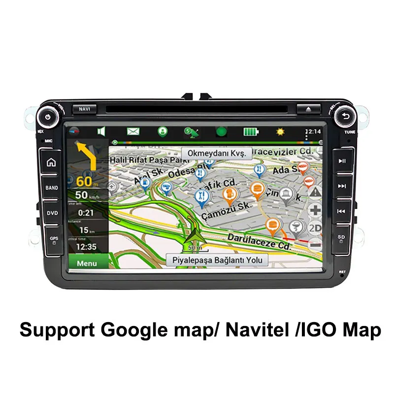 Perfect Funrover VW In Dash Car Stereo 8 "Car DVD GPS Navigation 2 din Car Radio CANBUS autoradio Bluetooth RDS WIFI OBD FM DVD for vw 2