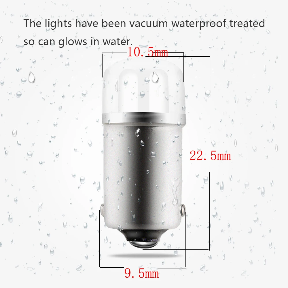 8 шт. 12 В BA9S 3030 1 Вт светодиодные лампы для стайлинга автомобилей стоп Обратный водонепроницаемый задний зазор для чтения Lamp70Lm 8000 K белый синий астигматизм