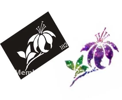 100pcs Airbrush Glitter Tattoo Stencil Woman Girl Kids Drawing Template Small Cute Flower Butterfly Cartoon Henna Tattoo Stencil