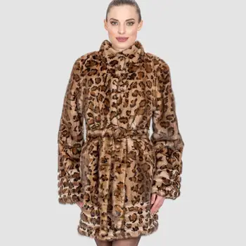 

MSAISS 2017 Winter Women Plus Size Leopard Fur Side Pockets S-4XL Vintage Elegant Warm Coat Fashion Warm Outwear Casaco