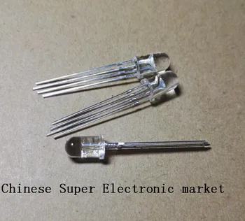 

1000PCS 5mm RGB Ultra Bright led Common Cathode 3.1-3.3V red, green, blue three color four feet seven lights