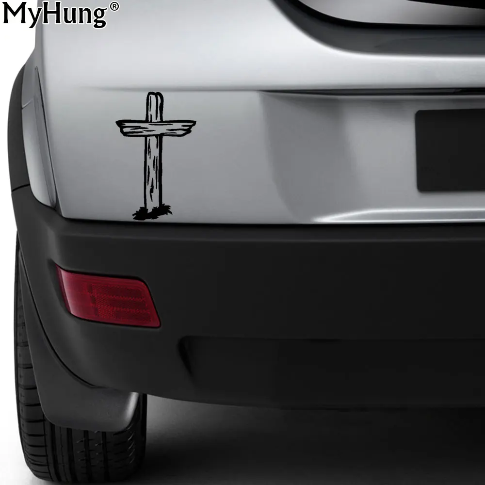 

10cm*15cm New Vinyl Sticker Decals Faith Jesus Cross Decal Car Truck Window Wall Laptop Tool Boxes Bumper Stickers Car Styling