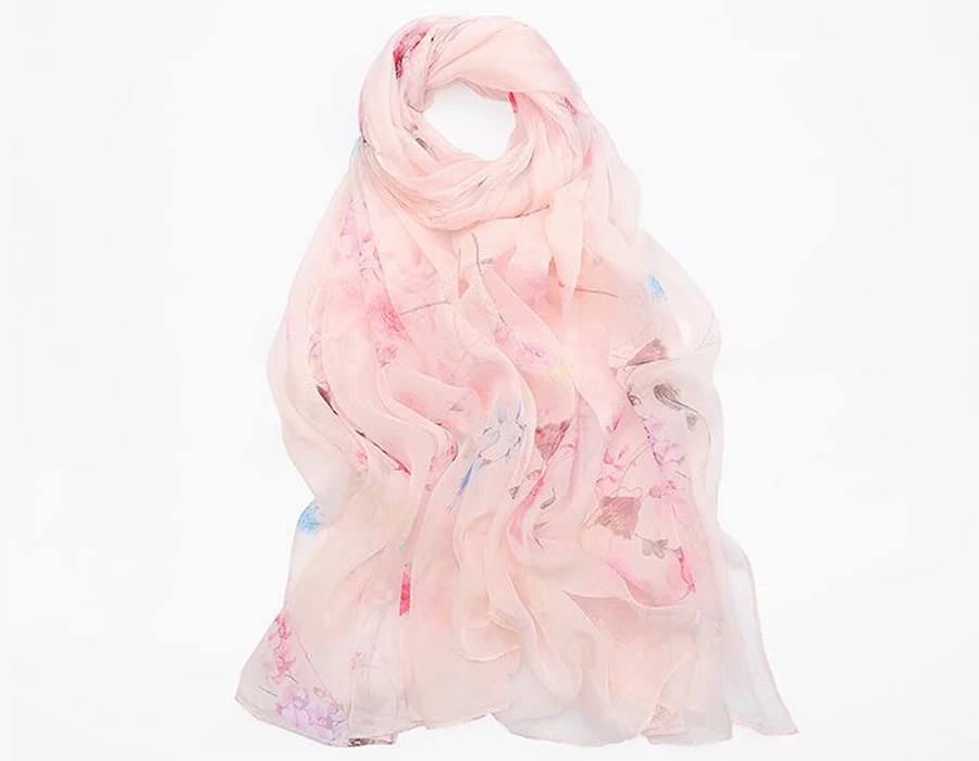Высокое качество шелк тутового шелкопряда шарф натуральный шелк женские длинные шарфы шаль женский хиджаб обёрточная бумага Летняя Пляжная накидка