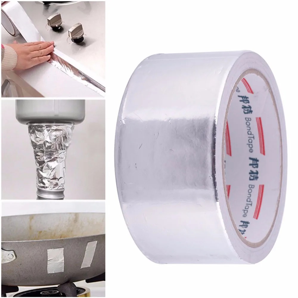 

Aluminium Foil Adhesive Sealing Tape Thermal Resist Duct Repairs High Temperature Resistant Foil Adhesive Tape 5cm*17m #276122