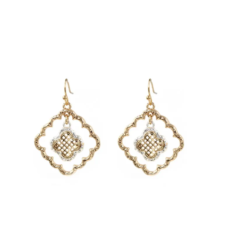 

2018 New personality flower Retro geometric frosting Rays Drop Earrings for Women Christmas Gift
