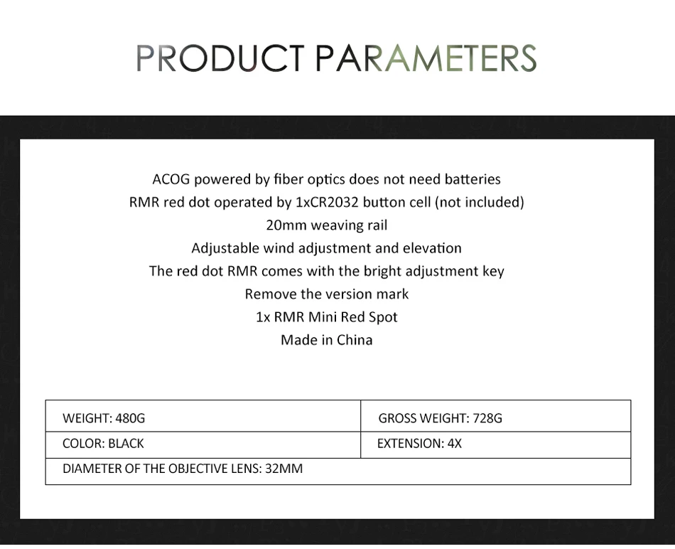 США сток Acog 4x32 красный оптоволоконный прицел с RMR микро Красный точка зрения с маркировкой версия черный стояк оптический инструмент