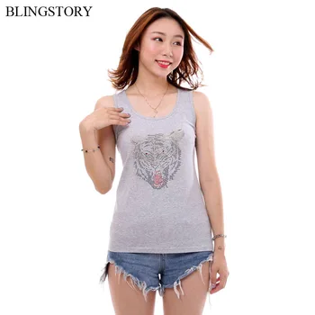 

BLINGSTORY Sleeveless Bead Summer Casual Plus Size Tops For Women Tees S-6XL