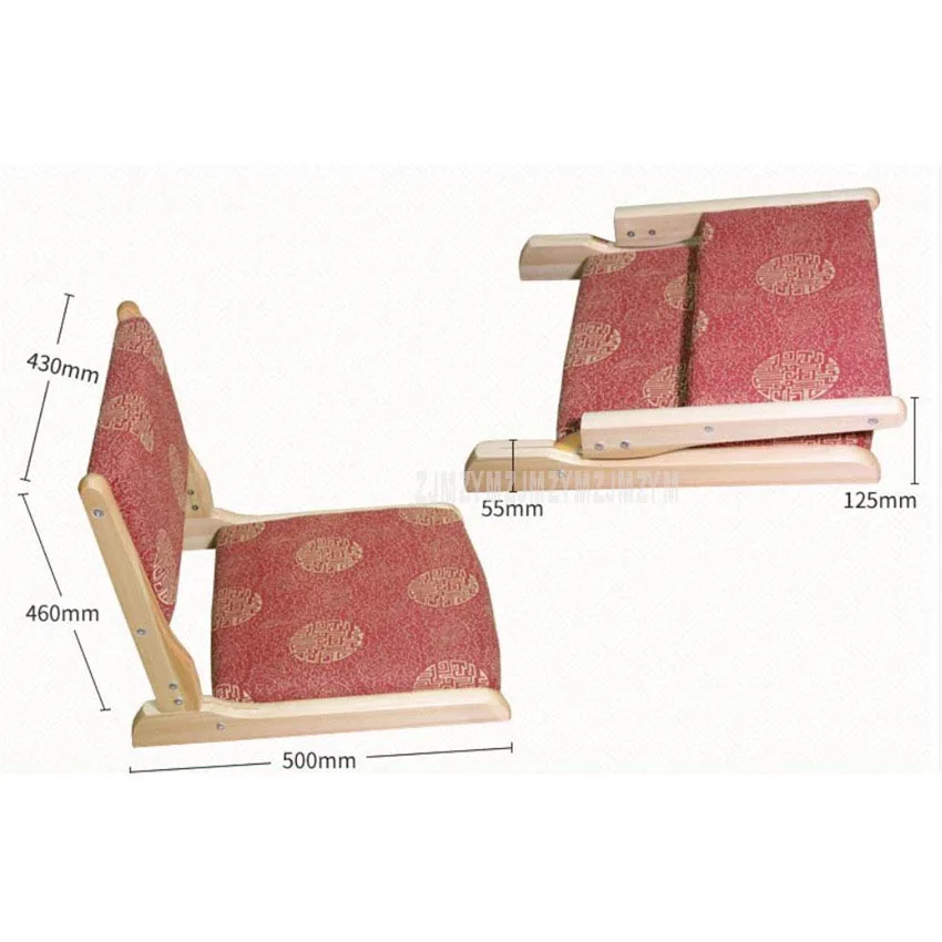 Японский стиль простой Твердый камфорный деревянный складной пол сидения стул для гостиной спальня мягкое складное кресло Legless