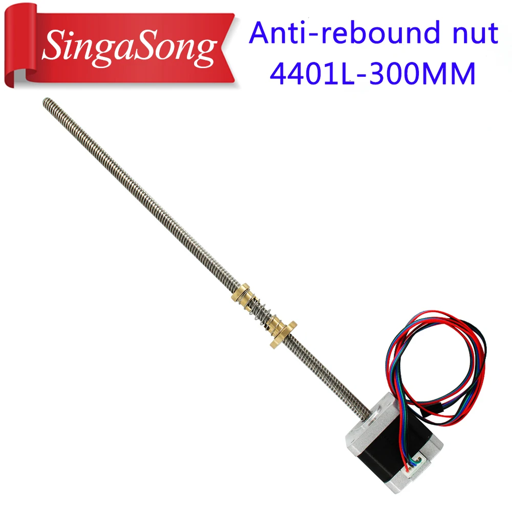

3d Printer motor nema17 stepper motor with T8 screw lead 8mm 300mm 42 motor 42BYGH mill cut cnc engraving machine 17HS4401 1pcs