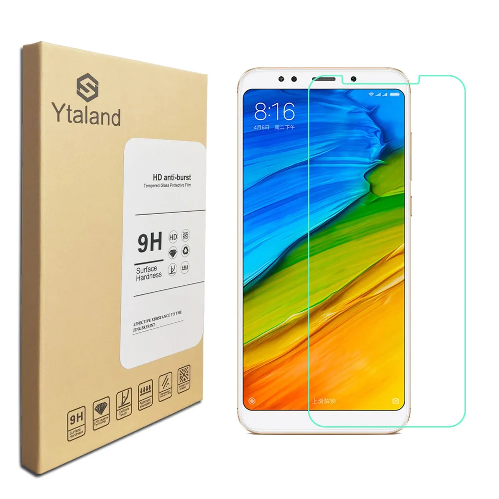 Закаленное стекло Ytaland для Xiaomi Redmi 5 Plus защита экрана 99 дюйма с защитой от