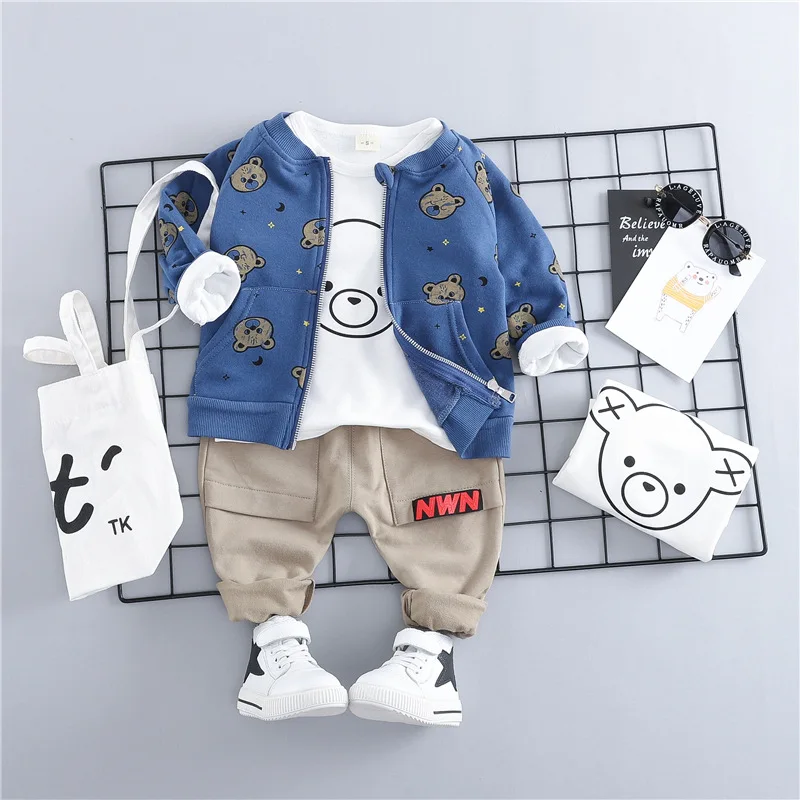 

2019 Toddler Infant Clothes Suits Baby Boys Girls Clothing Sets Coats T Shirt Pants Children Kids Casual Coatume