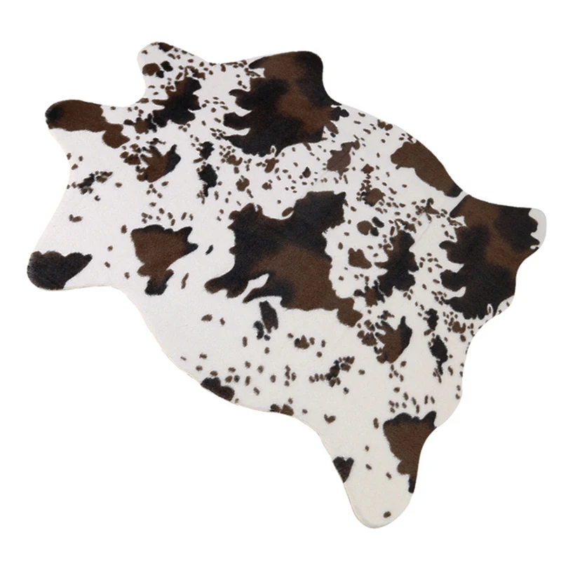 

110 * 75cm 3D Printed Carpet Velvet Imitation Leather Carpet Leather Animal Skin Natural Shape Carpet Decorative Mat Fur Rug