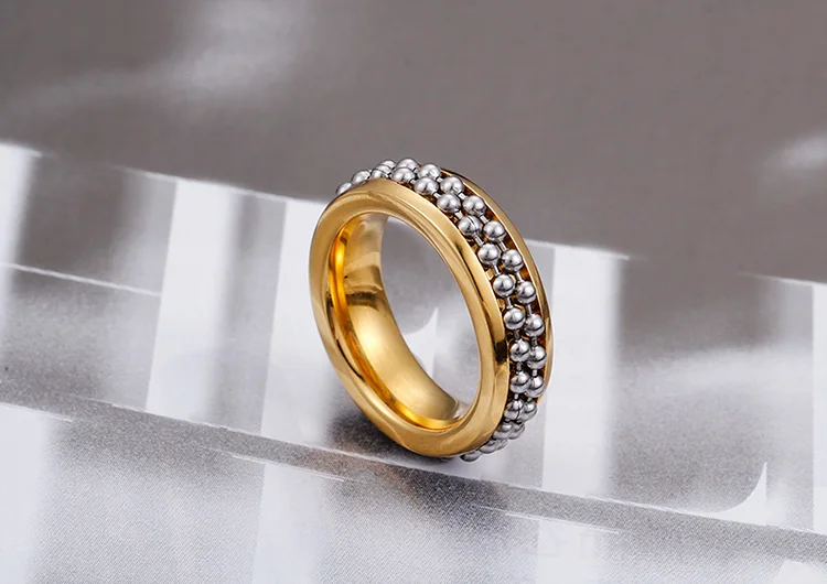 KALEN, высокое качество, нержавеющая сталь, Bague Femme, золото и серебро, кольца на палец для женщин, два звеньев, мяч, Anillos Mujer, ювелирные изделия#6~#10