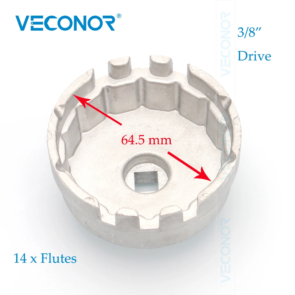 

Aluminum Cup Wrench Oil Filter Wrench Cap Housing Tool Remover 14 Flutes Universal For Lexus/Toyota