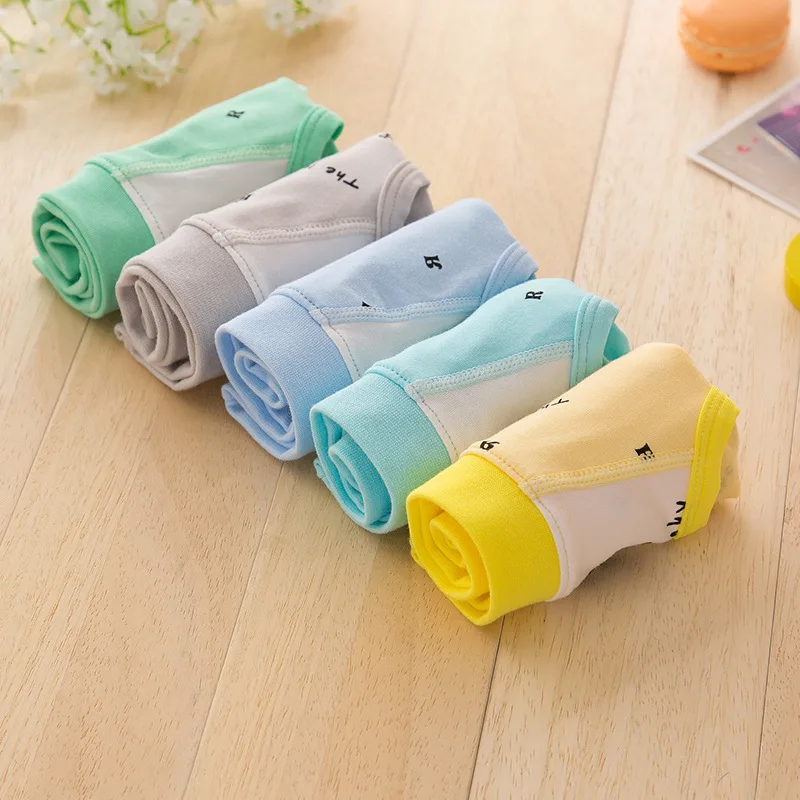 

5 Pc/Lot Boys Briefs Gifts Underwear Boy Organic Cotton Cartoon Shorts Briefs Children New Style
