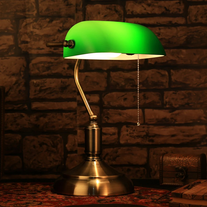 vintage green desk lamp