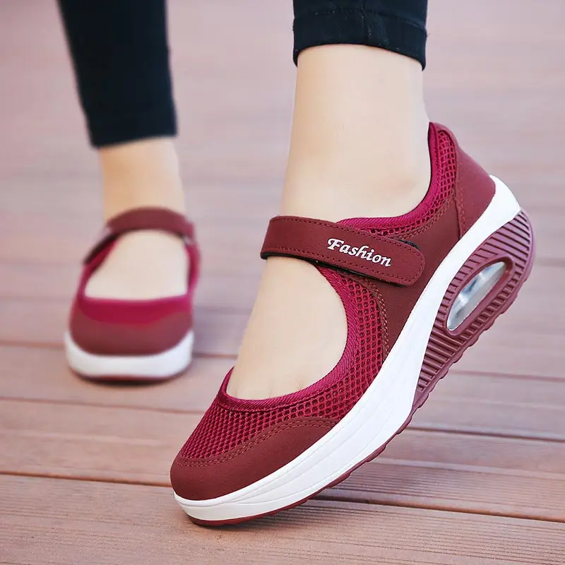 Platform Wedges Calzado Mujer Summer Women's Sneakers Women Running Shoes Sport Woman Shoes Sports Slimming Swing Toning B-252