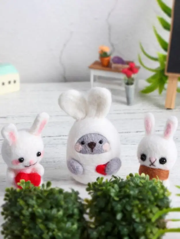 

Puppy Cat Cat Dog doll wool needlepoint kit wool felt needle felting decoration craft needlecraft DIY ha