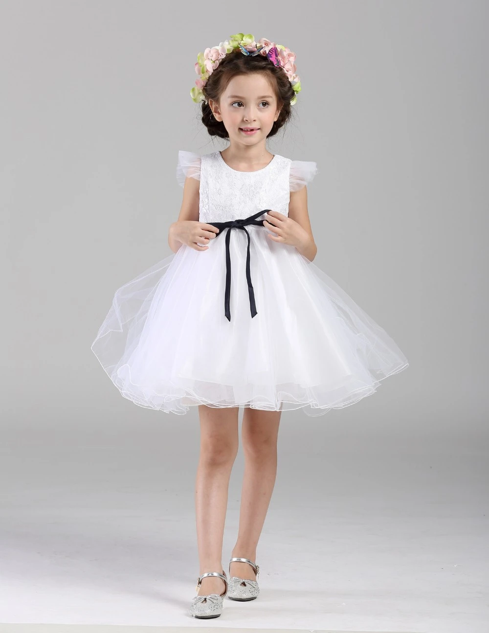 Livraison Gratuite Detail Coree Fille Princesse Robe Bebe Fille Robes De Mariee Fille Robe D Ete Fete Mariage Blanc Casse Aliexpress