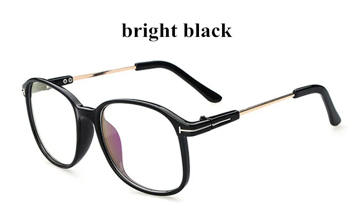 Ретро Бренд классические очки для женщин и мужчин оптические очки прозрачные линзы очки для чтения оправа для очков Oculos de grau - Цвет оправы: bright black