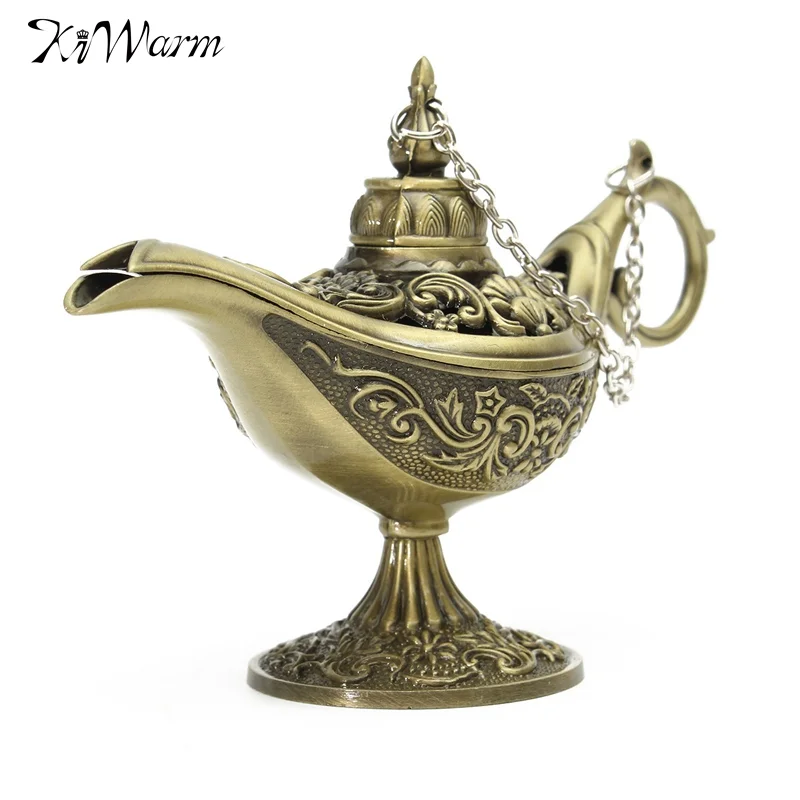 KiWarm Traditional Hollow Out Fairy Tale Aladdin Magic Lamp Tea Pot Genie Lamp Vintage Retro Toy For Home Decor Ornaments KiWarm Traditional Hollow Out Fairy Tale Aladdin Magic Lamp Tea Pot Genie Lamp Vintage Retro Toy For Home Decor Ornaments