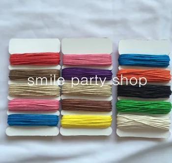 

3packs/lot (240yards) 12 mix color colored waxed hemp twine 1mm hemp rope for DIY Craft gift , bracelet Packing