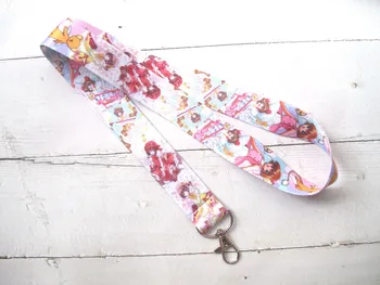 

Retail New 100 pcs cartoon Anime Card Captor Sakura Lanyard Neck Strap Holders With Key Chain ST-100