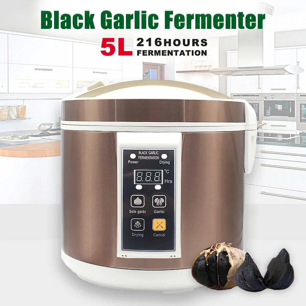 

90W 5L Automatic Garlic Fermenter Ferment Box Black Garlic Maker Drying Function Brand New