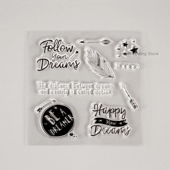 

Eno Greeting clear stamps follow your deam stamps mini scrapbooking stamps