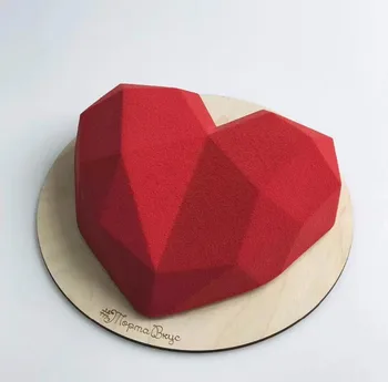 

SHENHONG 3D Diamond Love Heart Dessert Cake Mould Pop Silicone Art Mold 3D Mousse Baking Pastry Silikonowe Moule Decoration