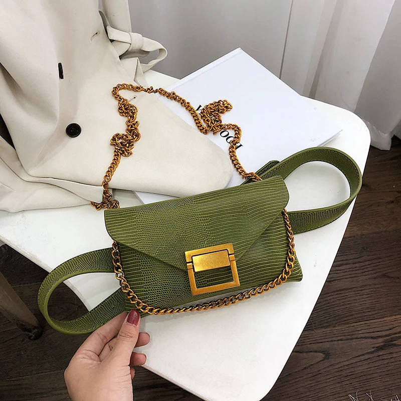 Элегантная женская сумка на груди с каменным узором, вместительная мини-сумка, новинка, женская дизайнерская сумка из искусственной кожи, сумки на плечо - Цвет: green