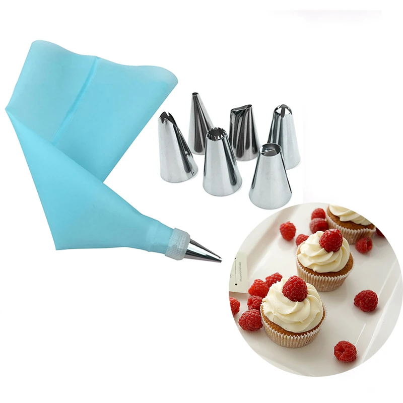 

IVYSHION 8pcs Silicone forms Icing Piping nozzles Pastry bag Pastry Bakeware Baking Tools Fancy cake mold Cake Decorating Tools