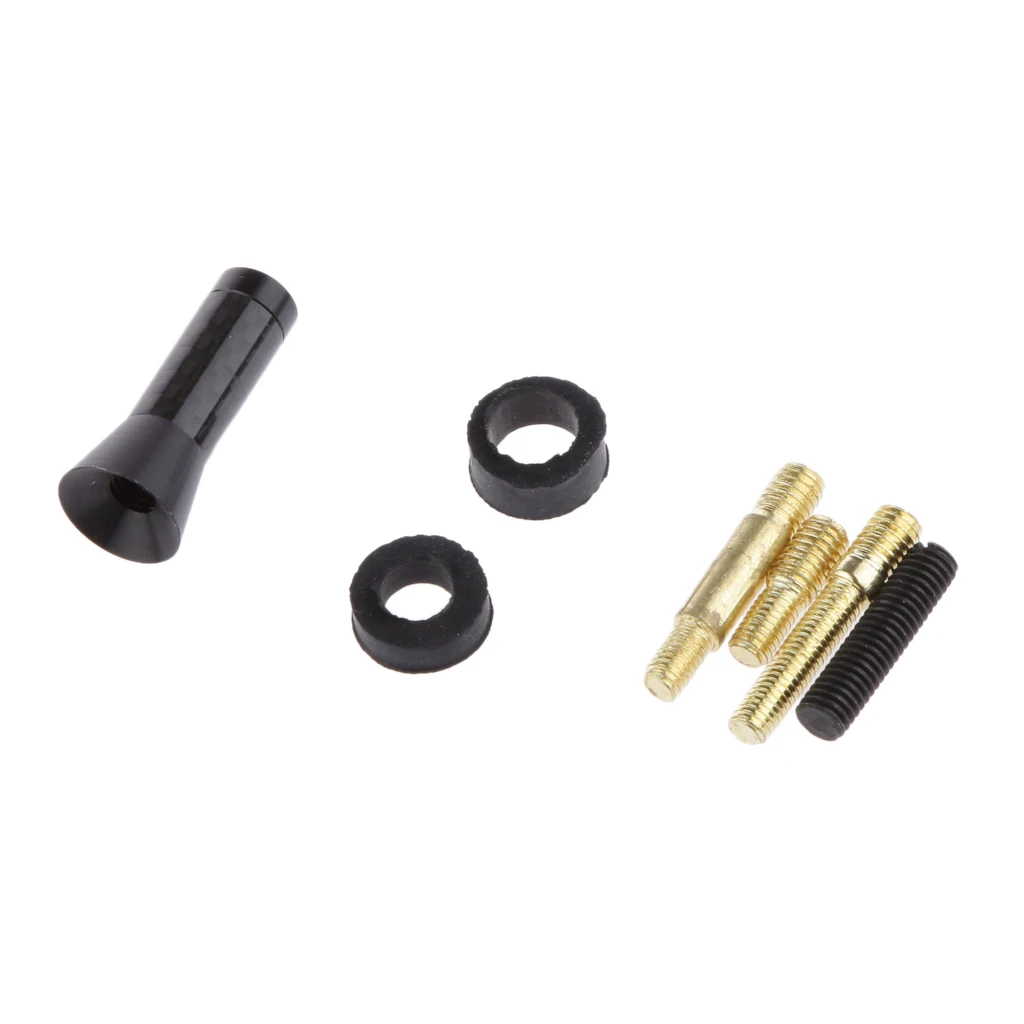 3.5cm 1.38' Universal Car Black Mini Carbon Fiber Short Mast Stubby Roof Radio Aerial Antenna AM/FM Auto Replacement Parts