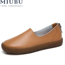 MIUBU Весна Женские туфли-лодочки обувь кроссовки на танкетке кожаные туфли; Повседневная замшевая одежда слипоны Туфли без каблуков задники, обувь на толстой резине; Мокасины