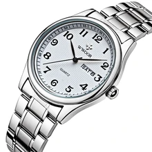 Original Reloj Para Hombre Marca WWOOR Automático Fecha Acero Sport Reloj de Pulsera Relojes Vestido de Los Hombres Relojes Casuales (Movimiento de Cuarzo de japón Al33A)