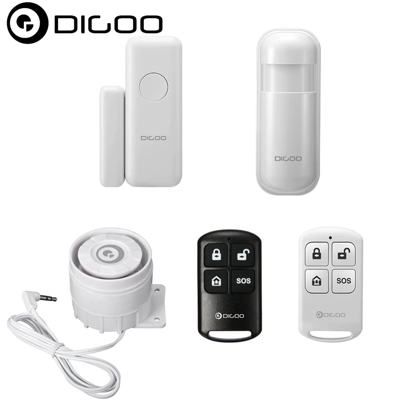 

Hot Sale ! Digoo DG-HOSA Window Door Sensor PIR Detector Wireless Remote Controller External Alert Siren Set for Smart Home