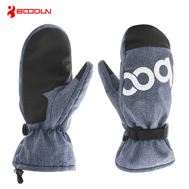 BOODUN Unisex invierno cálido guantes de esquí patinaje al aire libre impermeable a prueba de viento esquí guante antideslizante Luvas de Esqui