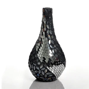 Fashion Black Mirror Handmade Mosaic Glass Vase Continental Modern