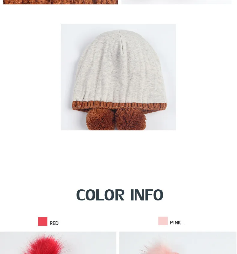 New Baby Knit Hat Autumn And Winter Thickening Female Baby Winter Hat  With Hair Ball Newborn Wool Hat Out Of The Ear Cap GCG42 (16)