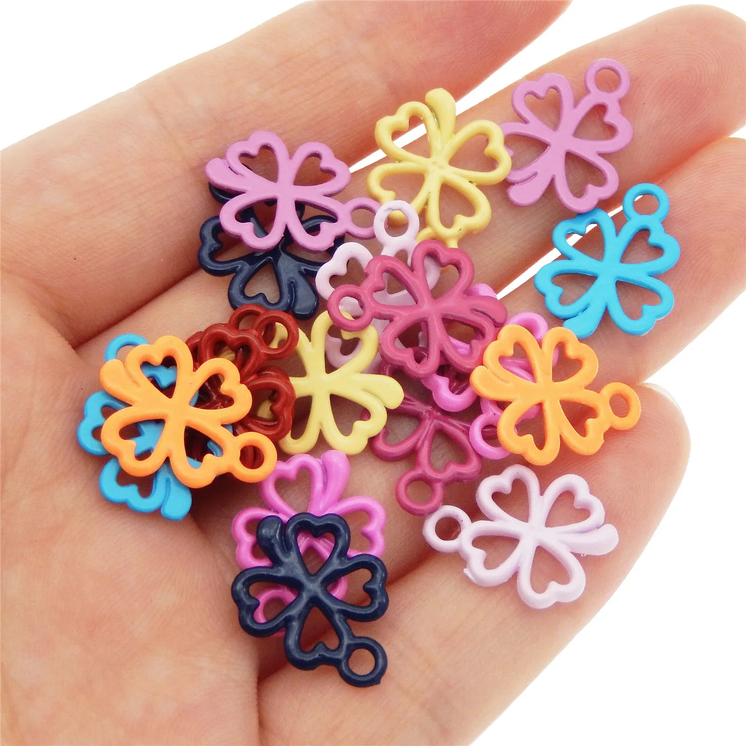 GraceAngie Mixed Color Clover Lucky Grass Pendant Hanging Accessories 30pcs/pack Zinc Alloy Anniversary Souvenir | Украшения и