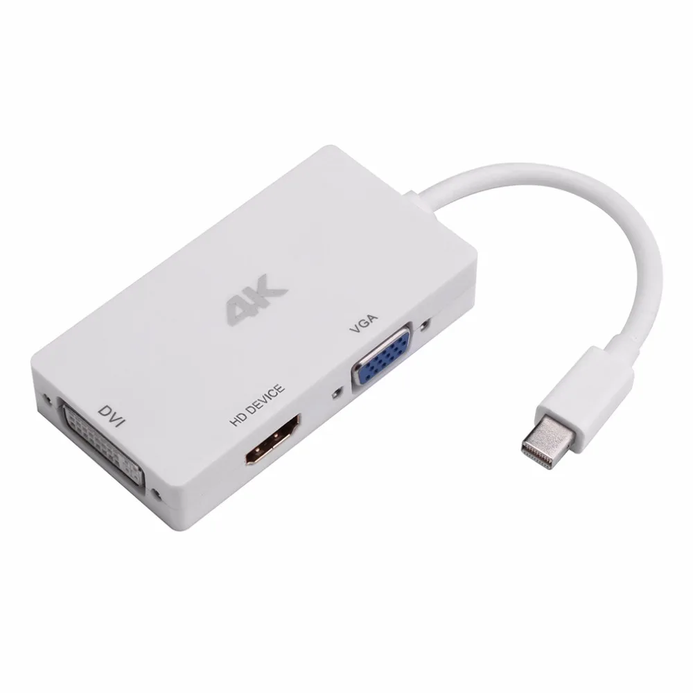 3 В 1 Многофункциональный Mini DP К HDMI VGA DVI Display Port Конвертер Адаптер Для Apple Macbook 4